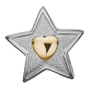 Christina Collect 925 Sterling Silver Dreaming Hearts Glitrende stjerne med et lite forgylt hjerte i midten, modell 630-S106